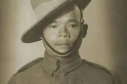 Lachhiman Gurung in uniform, wearing a slouch hat