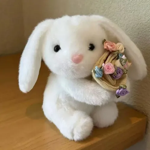 Cream rabbit soft toy wedding favour